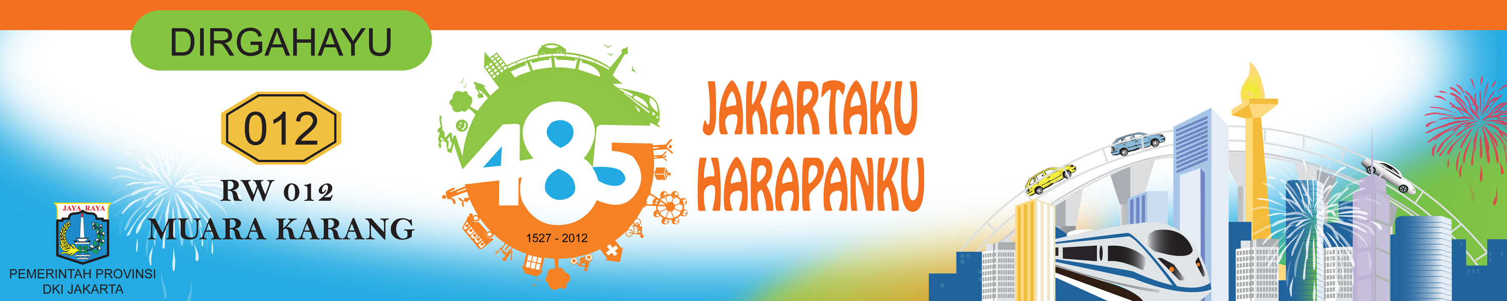 Banner Dirgahayu Jakarta RW 012 Muara Karang